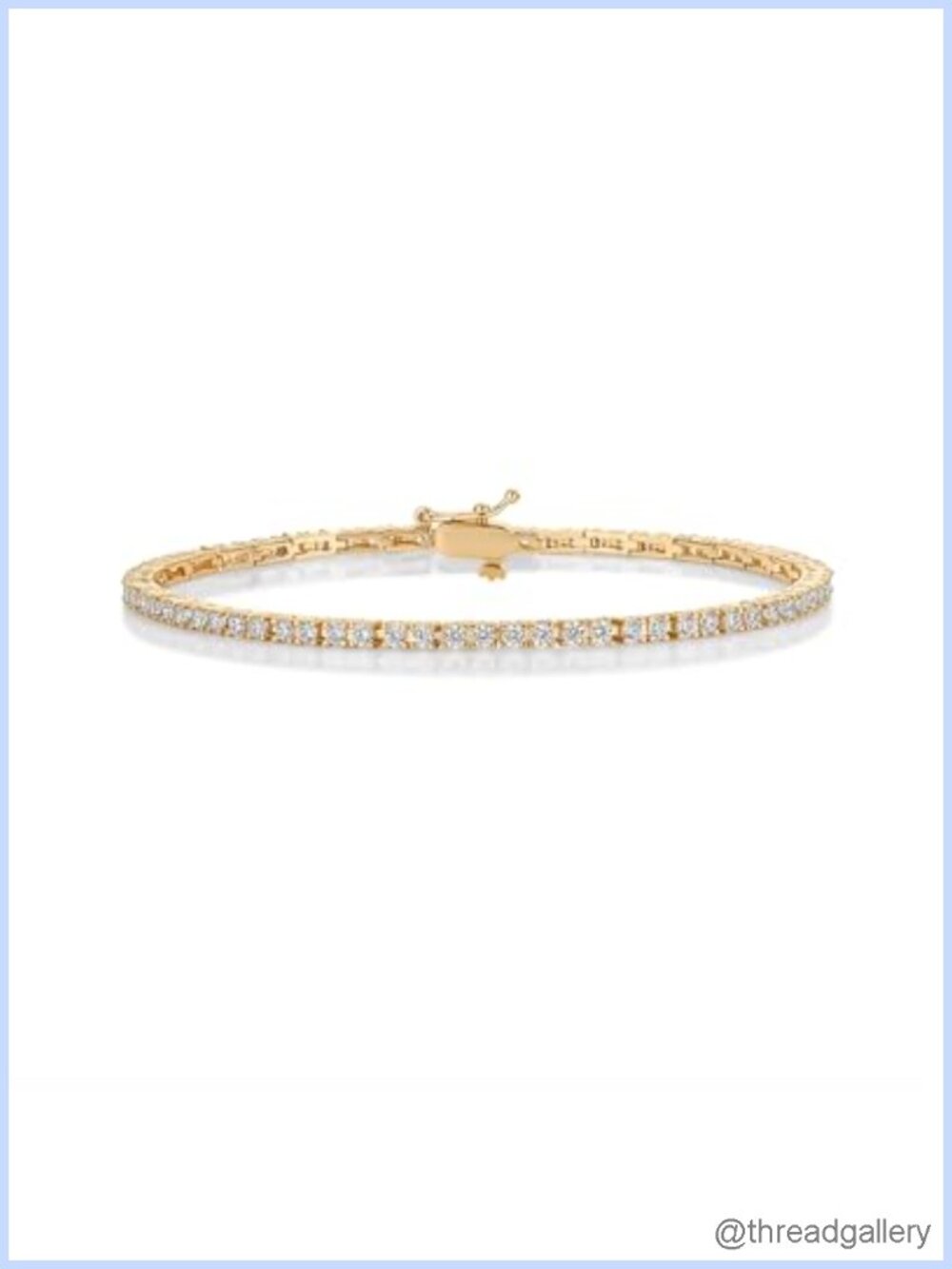 14K Gold Plated Tennis Bracelet for Women 2mm Cubic Zirconia Chain